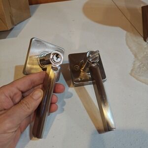 Brotima 3 Pack Square Heavyduty Keyed Alike Silver Chrome Door Knob Deadbolt